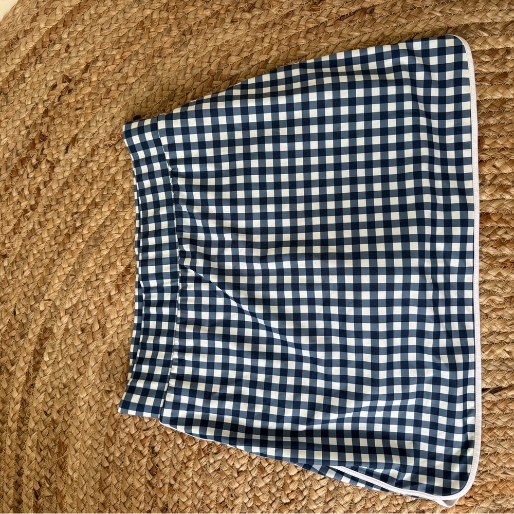 J. Crew Blue and White Checkered Mini Skirt